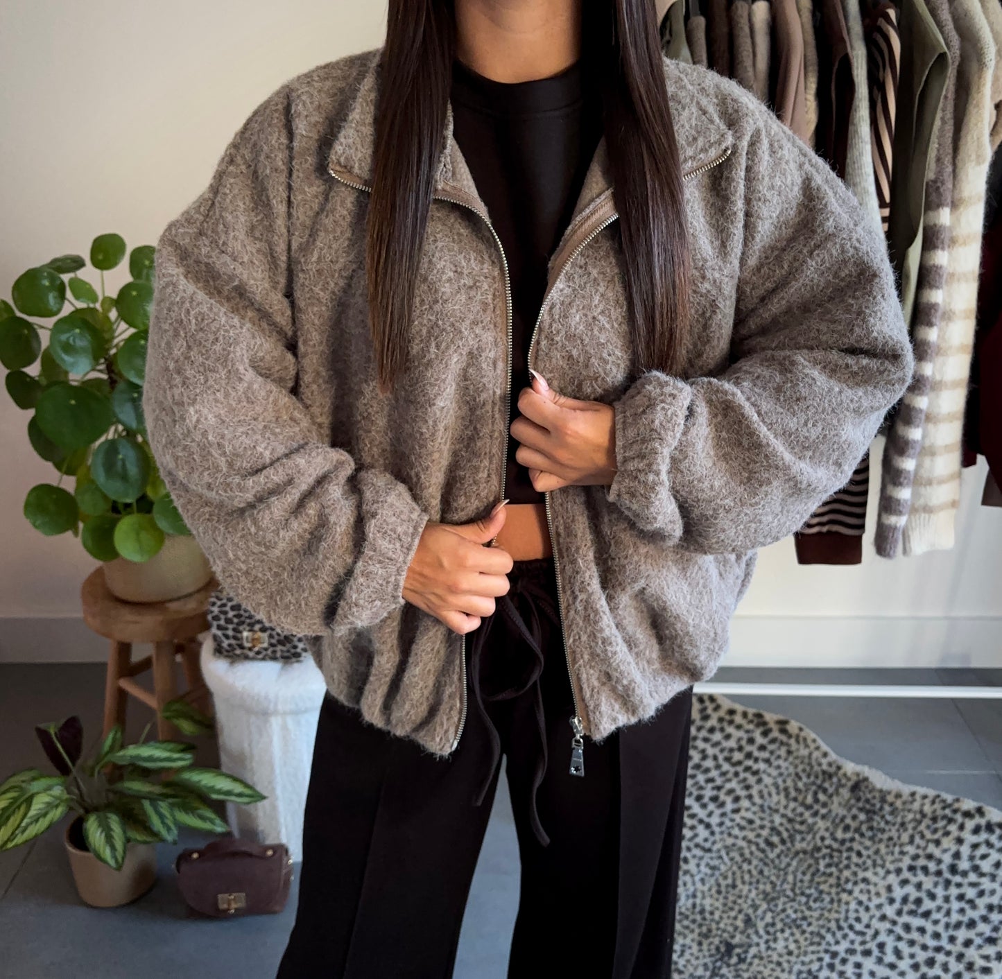 Fluffy teddy jacket