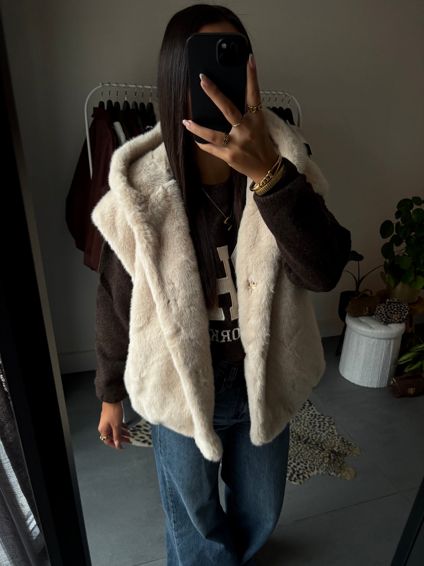 Soft elegance faux fur gilet