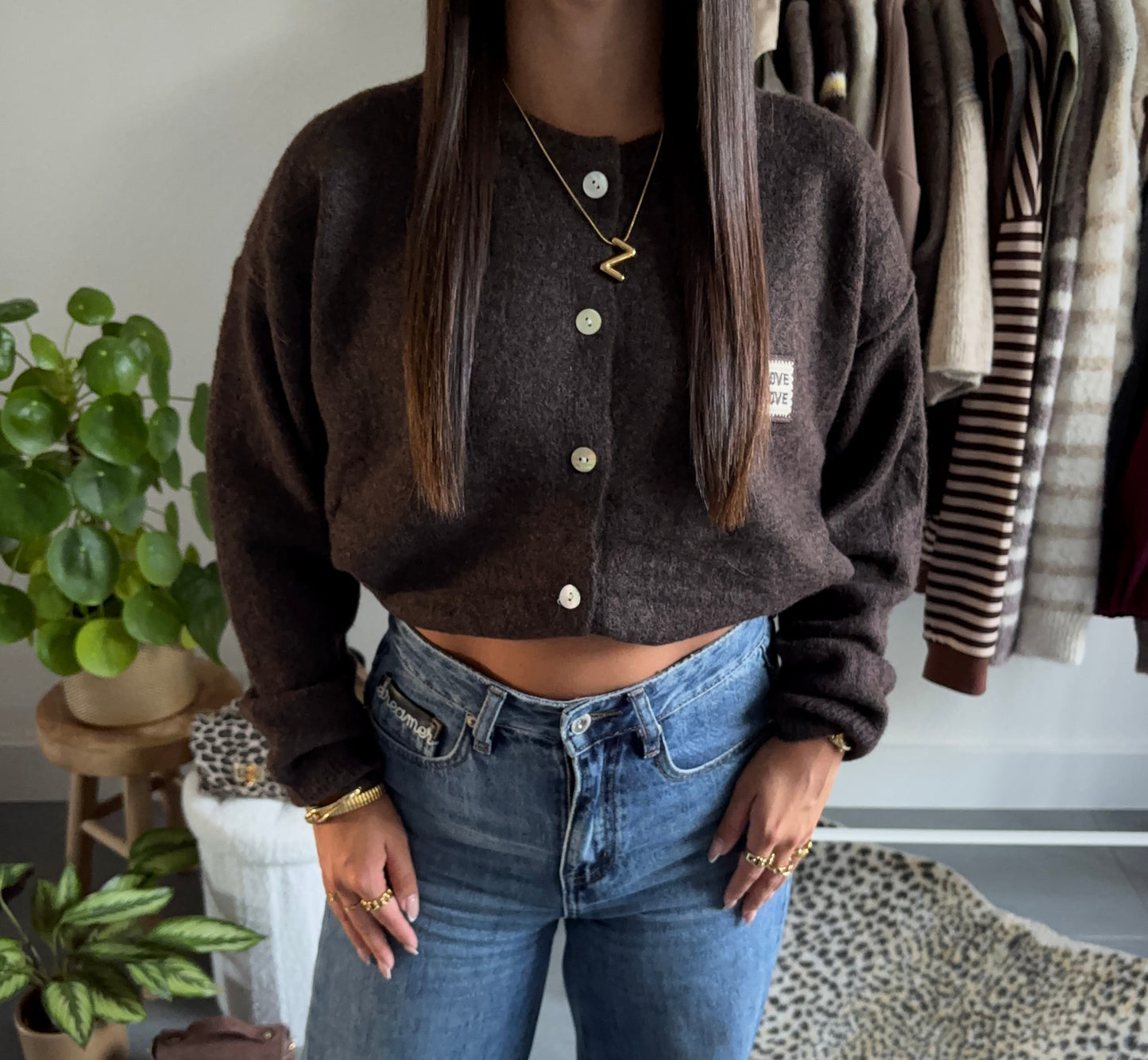 Love love knit vest (bruin)
