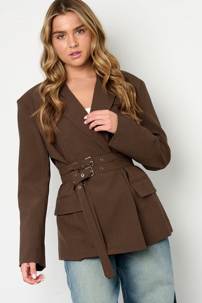 Belted chic blazer