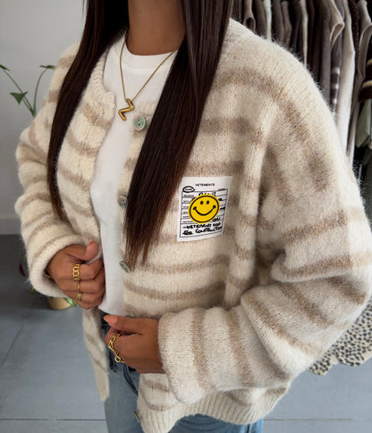 Happy stripes vest (beige)