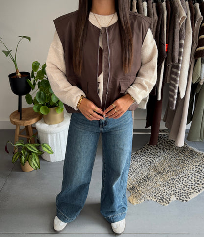 Urban ease puffer gilet (bruin)