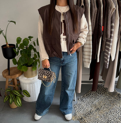 Soho cozy college trui (beige)