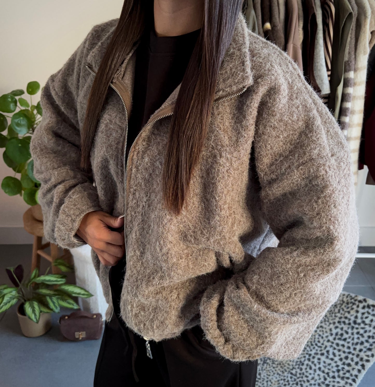 Fluffy teddy jacket
