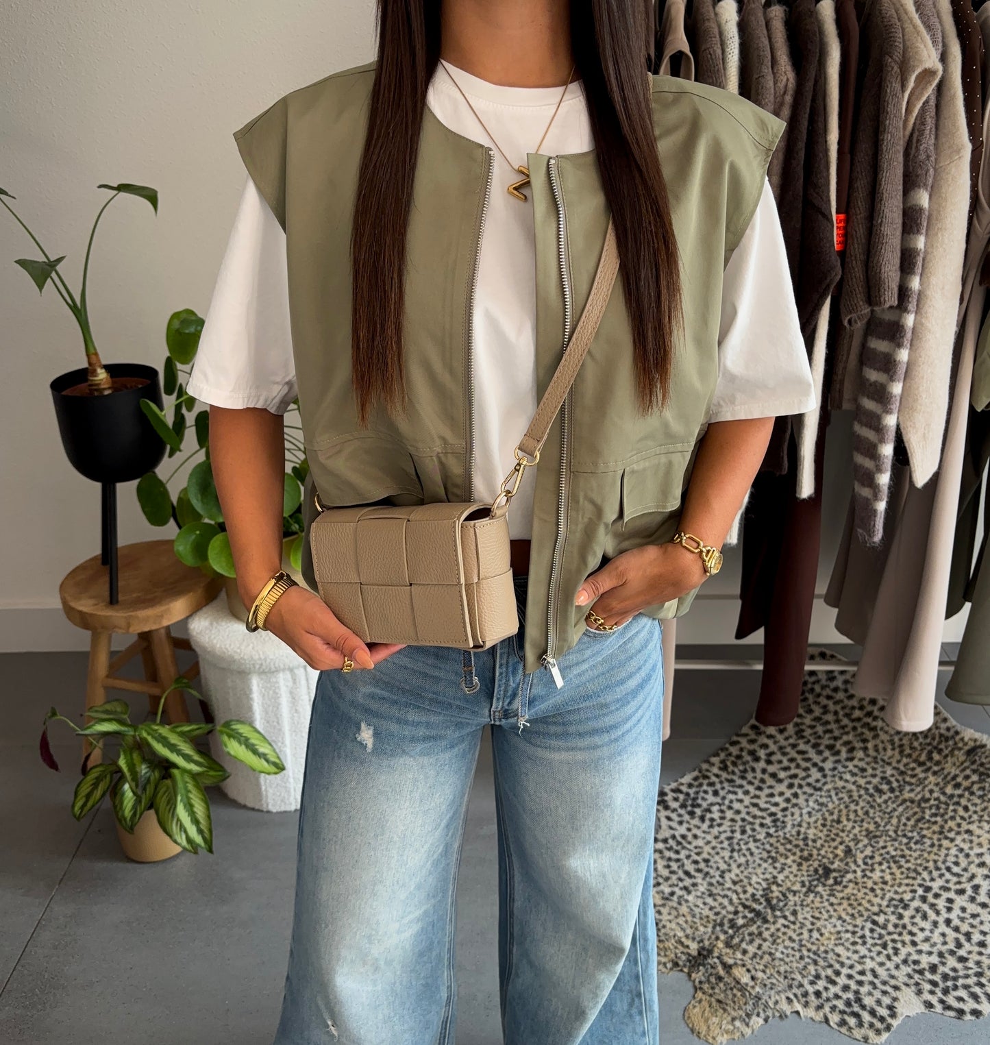 Urban ease puffer gilet (kaki)