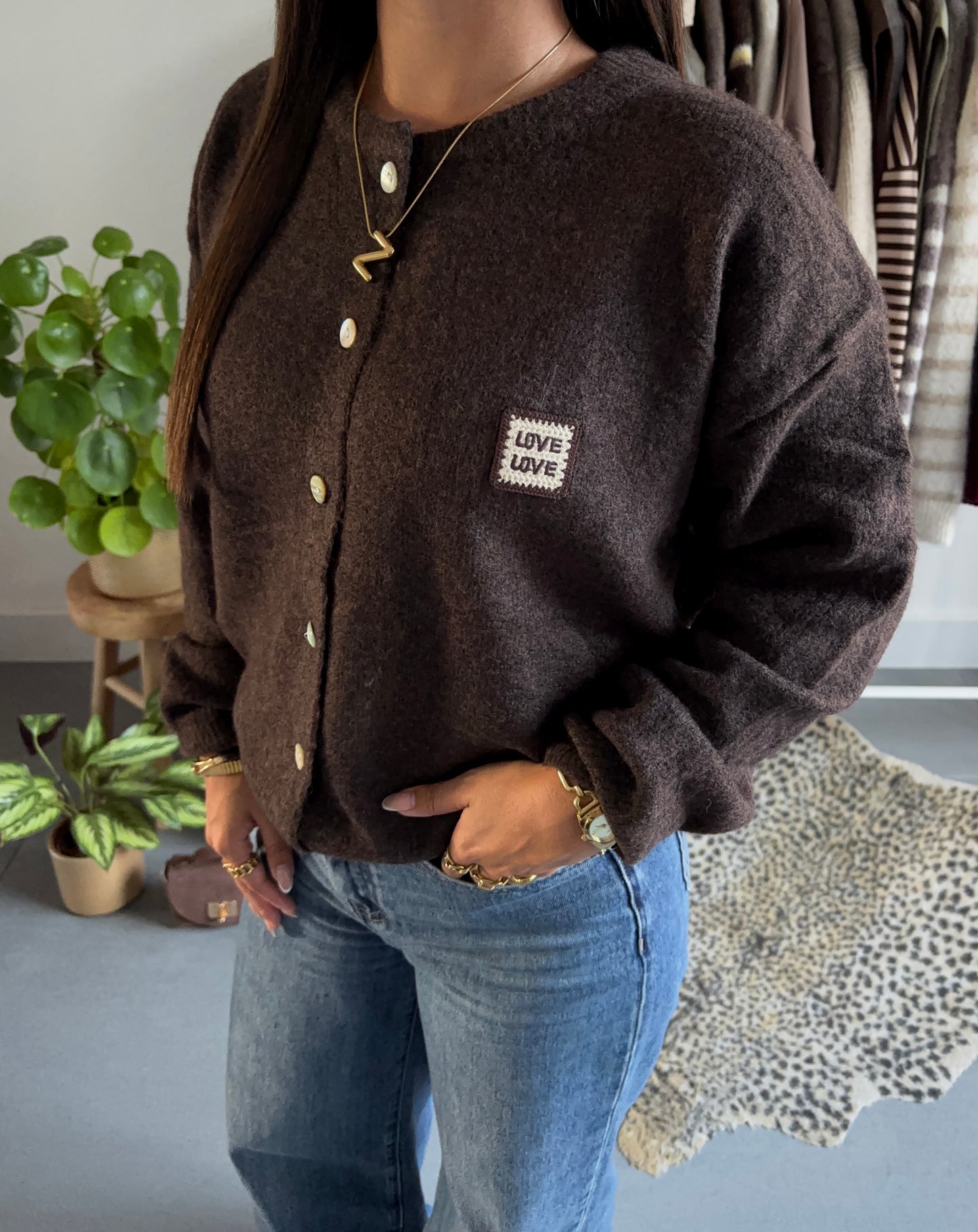 Love love knit vest (bruin)