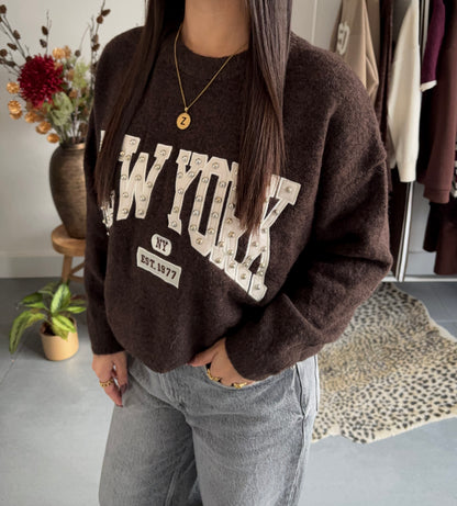 NYC heritage chocolate knit