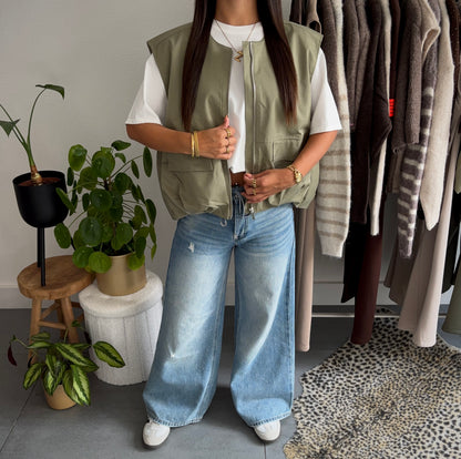 Urban ease puffer gilet (kaki)