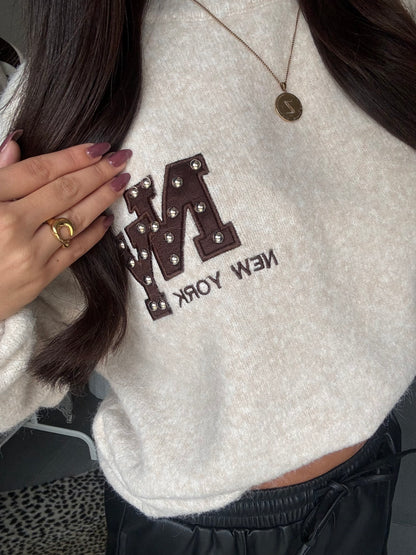 New york studded trui