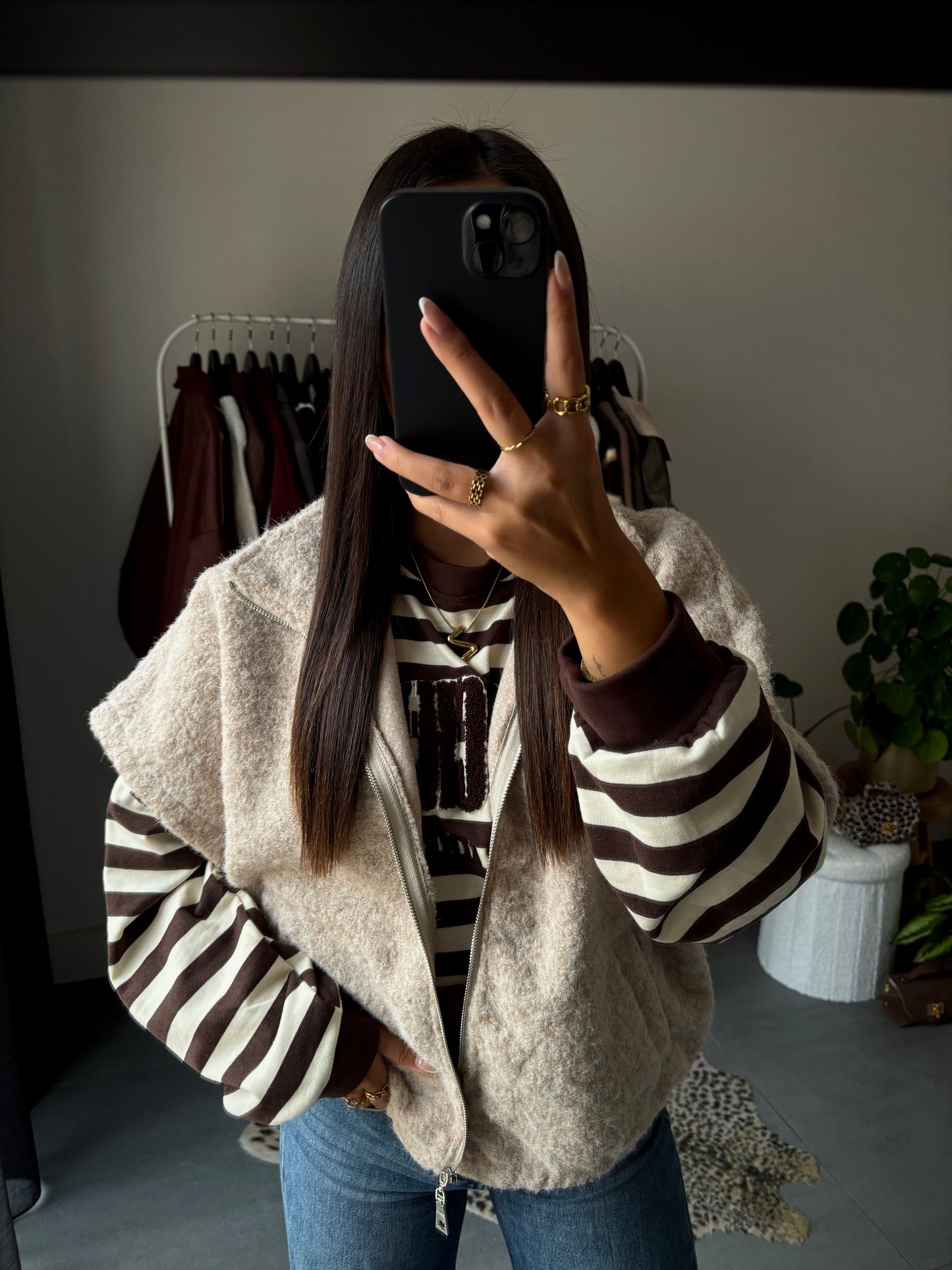 Cozy bouclé zip gilet
