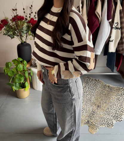 NYC varsity striped sweater