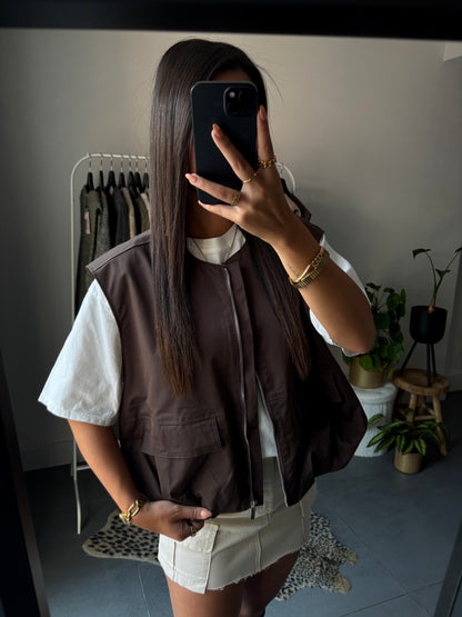 Urban ease puffer gilet (bruin)