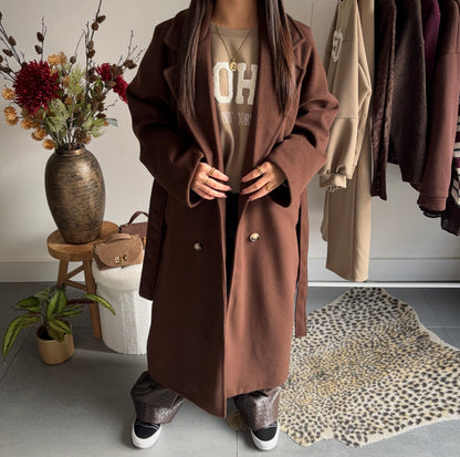 Cocoa longline coat