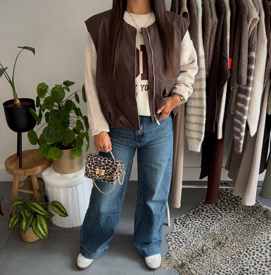 Urban ease puffer gilet (bruin)