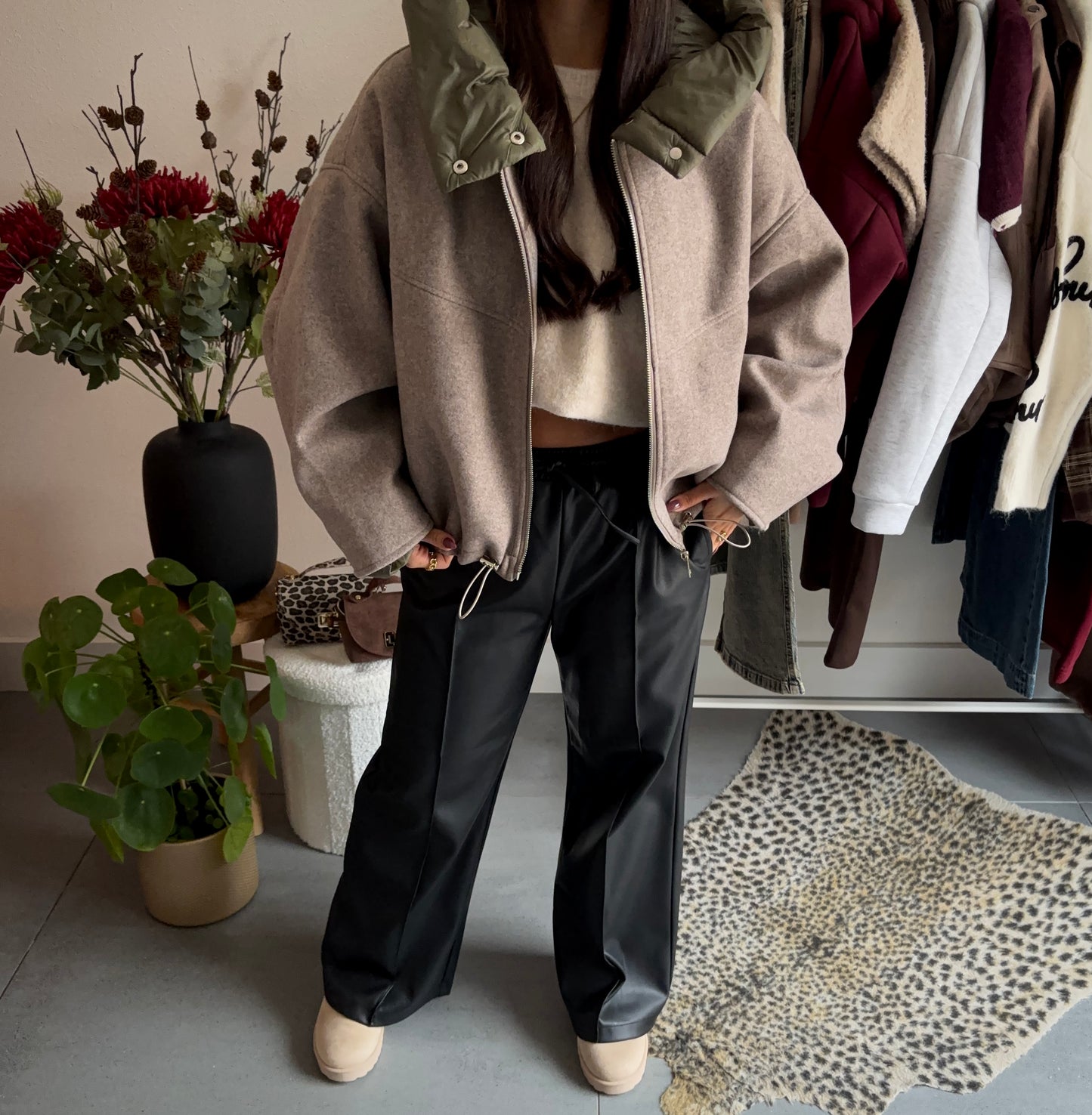 Reversible utility bomber jacket