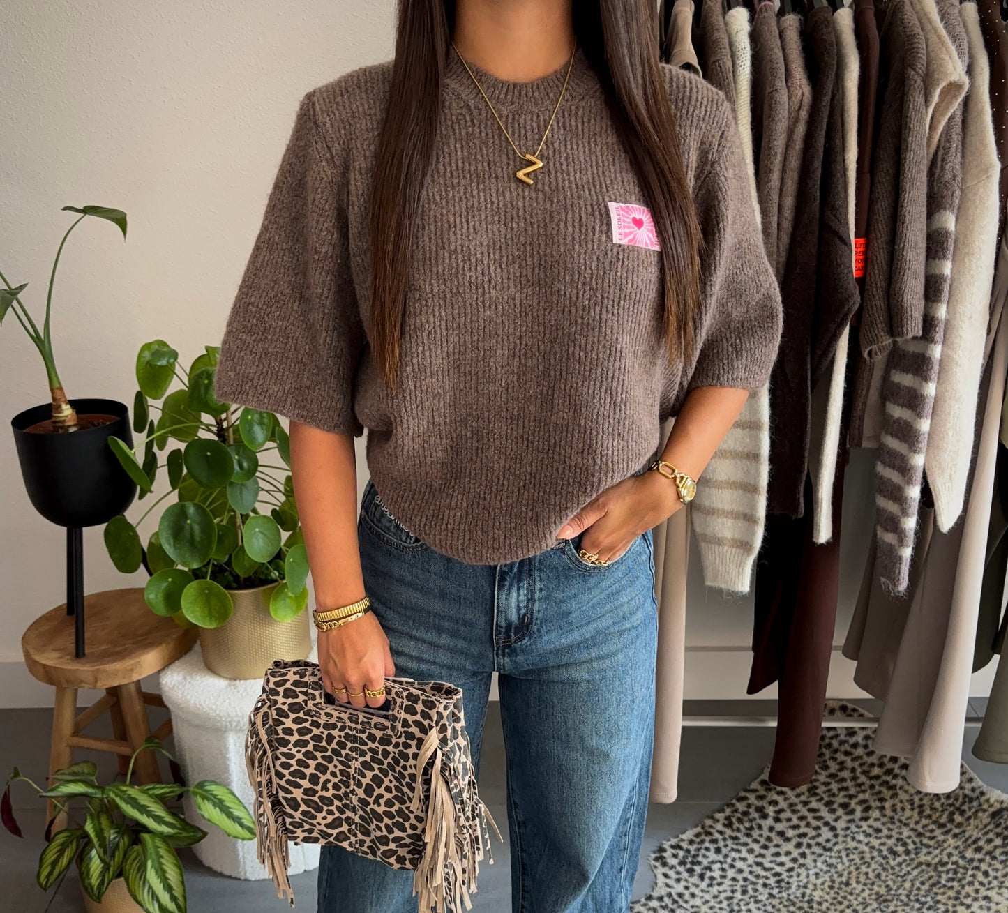 Heartlight knit trui (bruin)