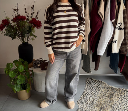 NYC varsity striped sweater