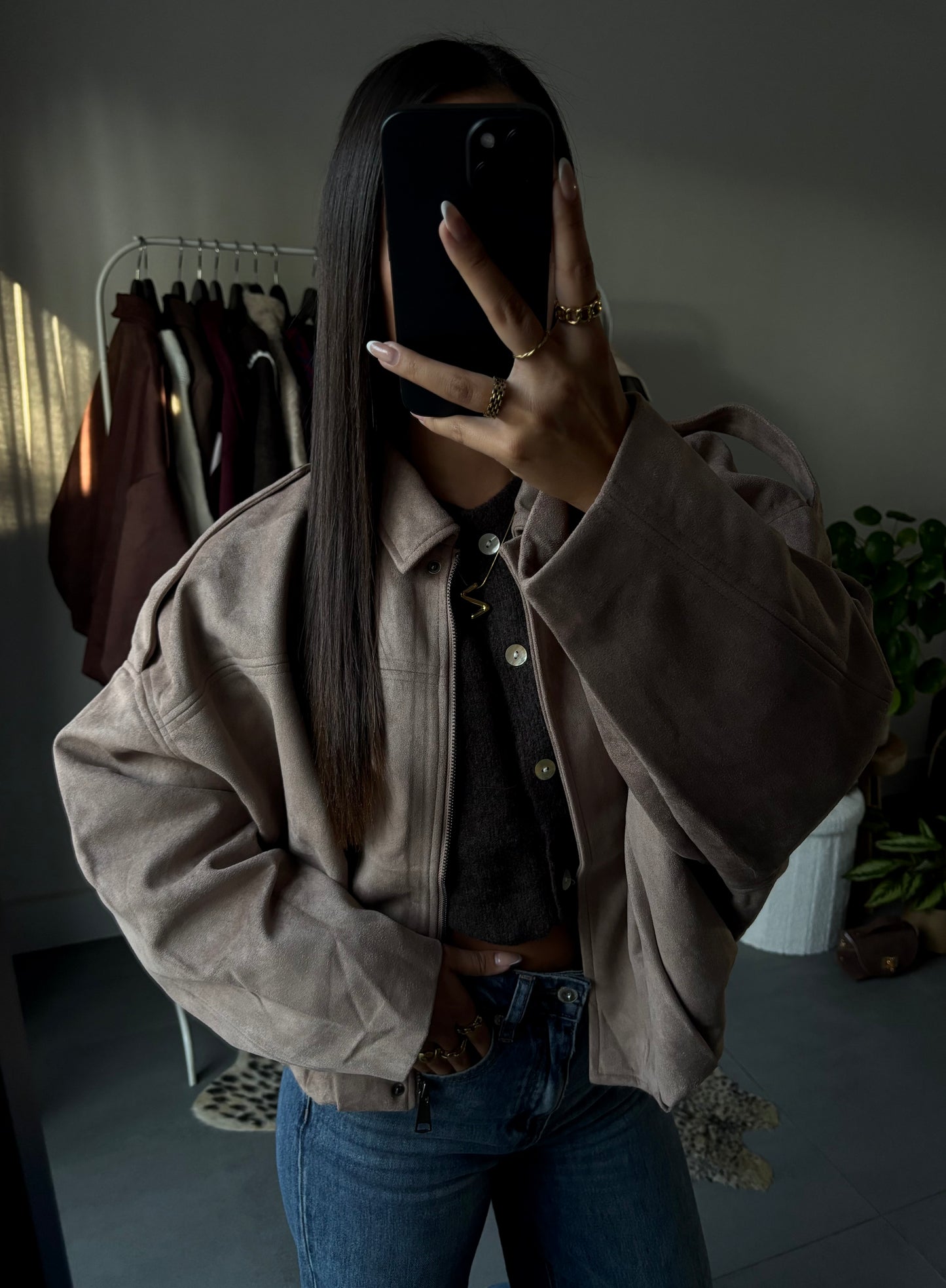 Viral suede jacket (khaki)