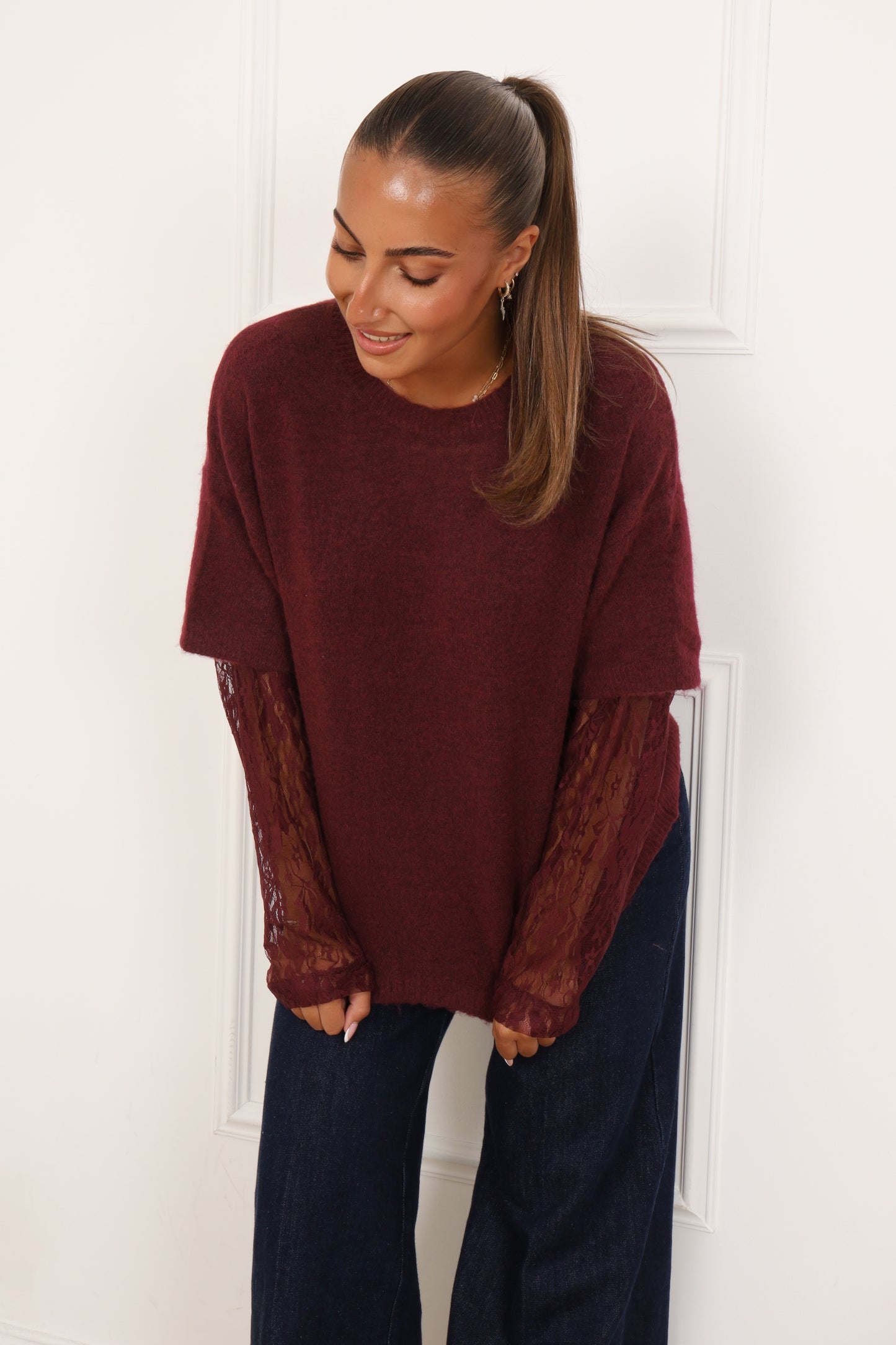 Lace layer knit