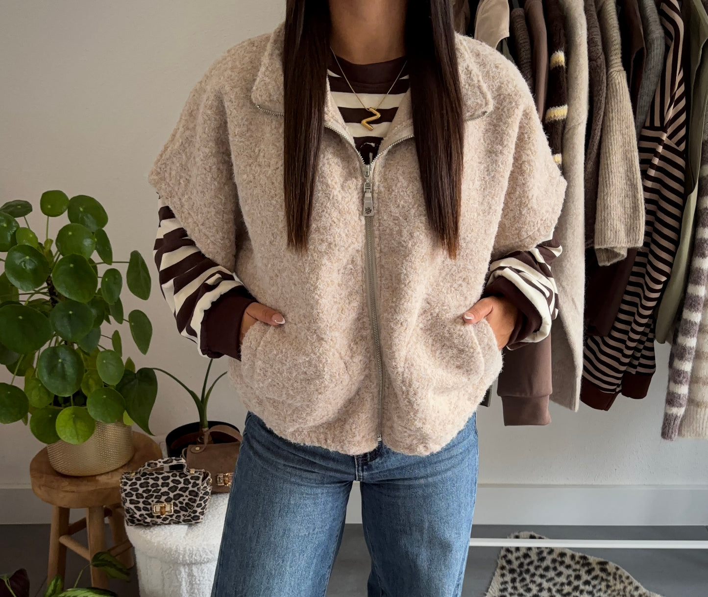 Cozy bouclé zip gilet