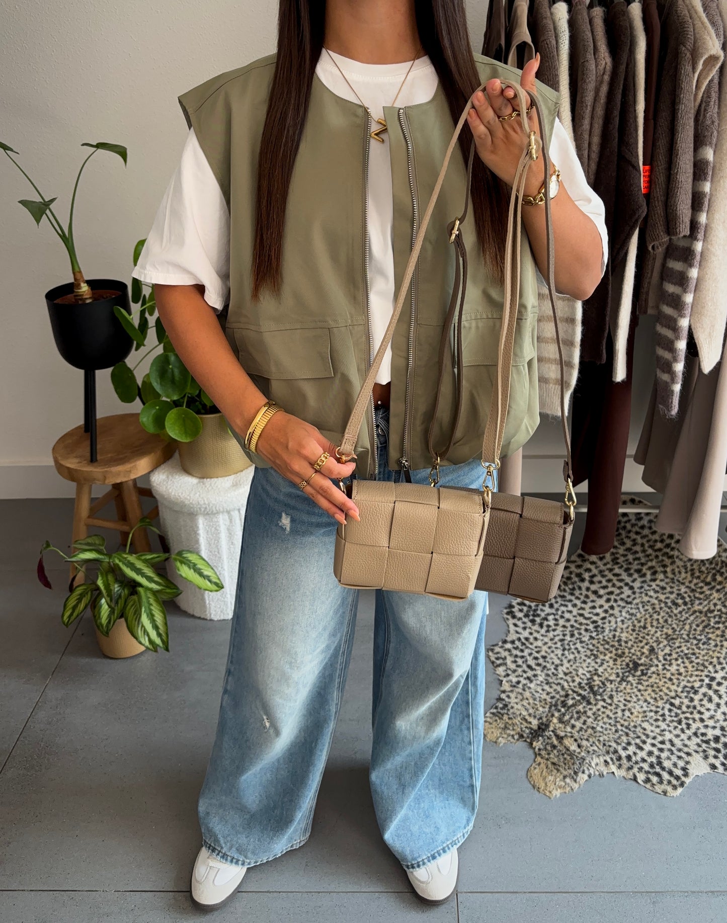 Braided elegance tas (beige)