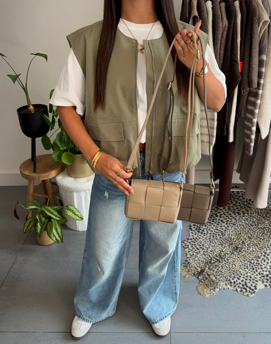 Braided elegance tas (beige)