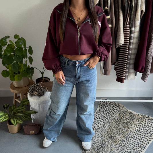California varsity zip sweater (bordeaux)