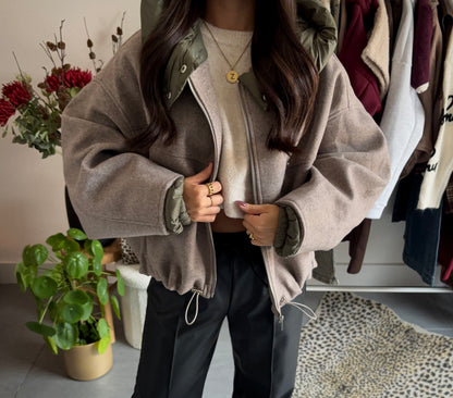 Reversible utility bomber jacket