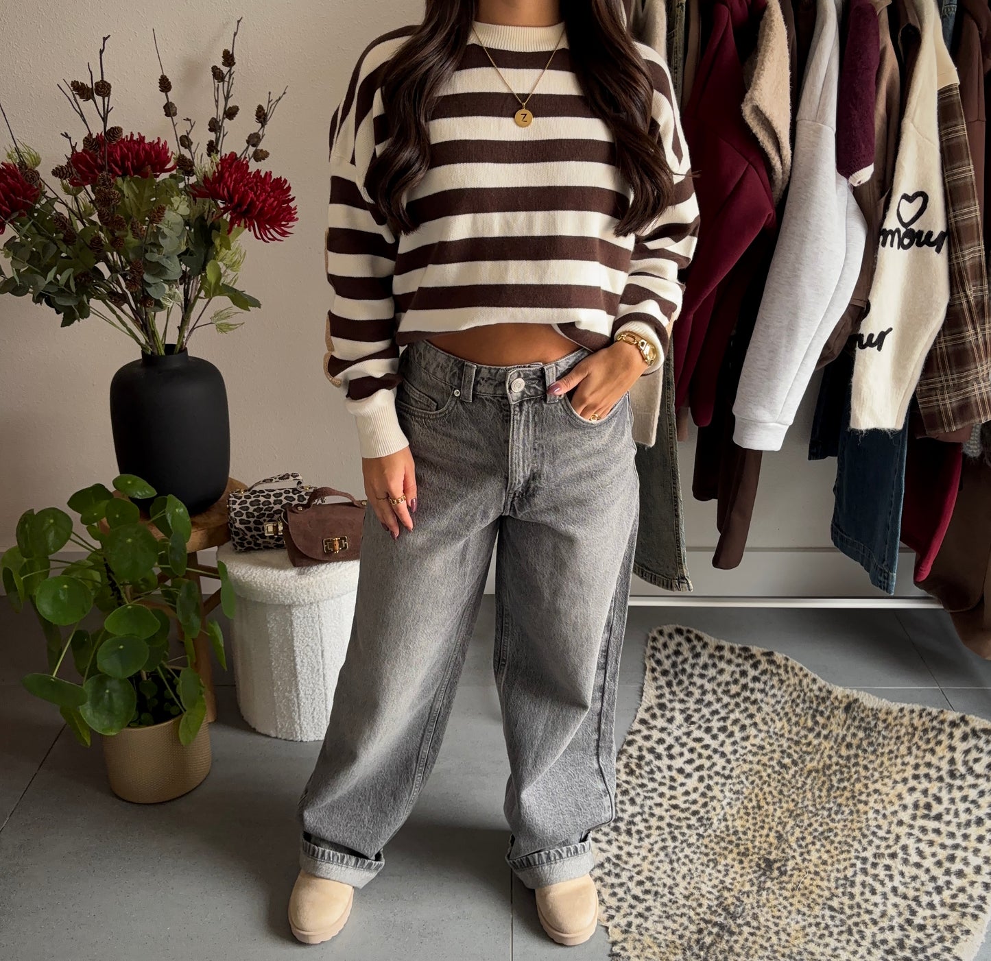 NYC varsity striped sweater