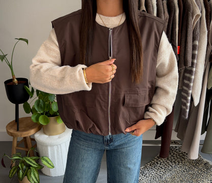 Urban ease puffer gilet (bruin)