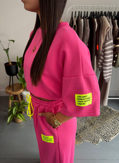 Bold contrast set lang (roze)