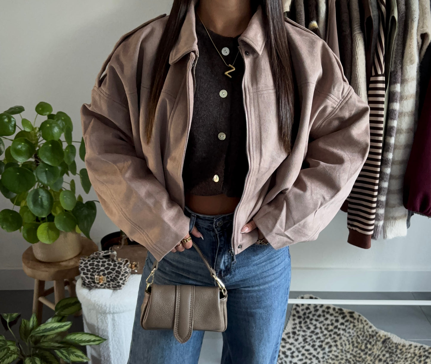 Viral suede jacket (khaki)
