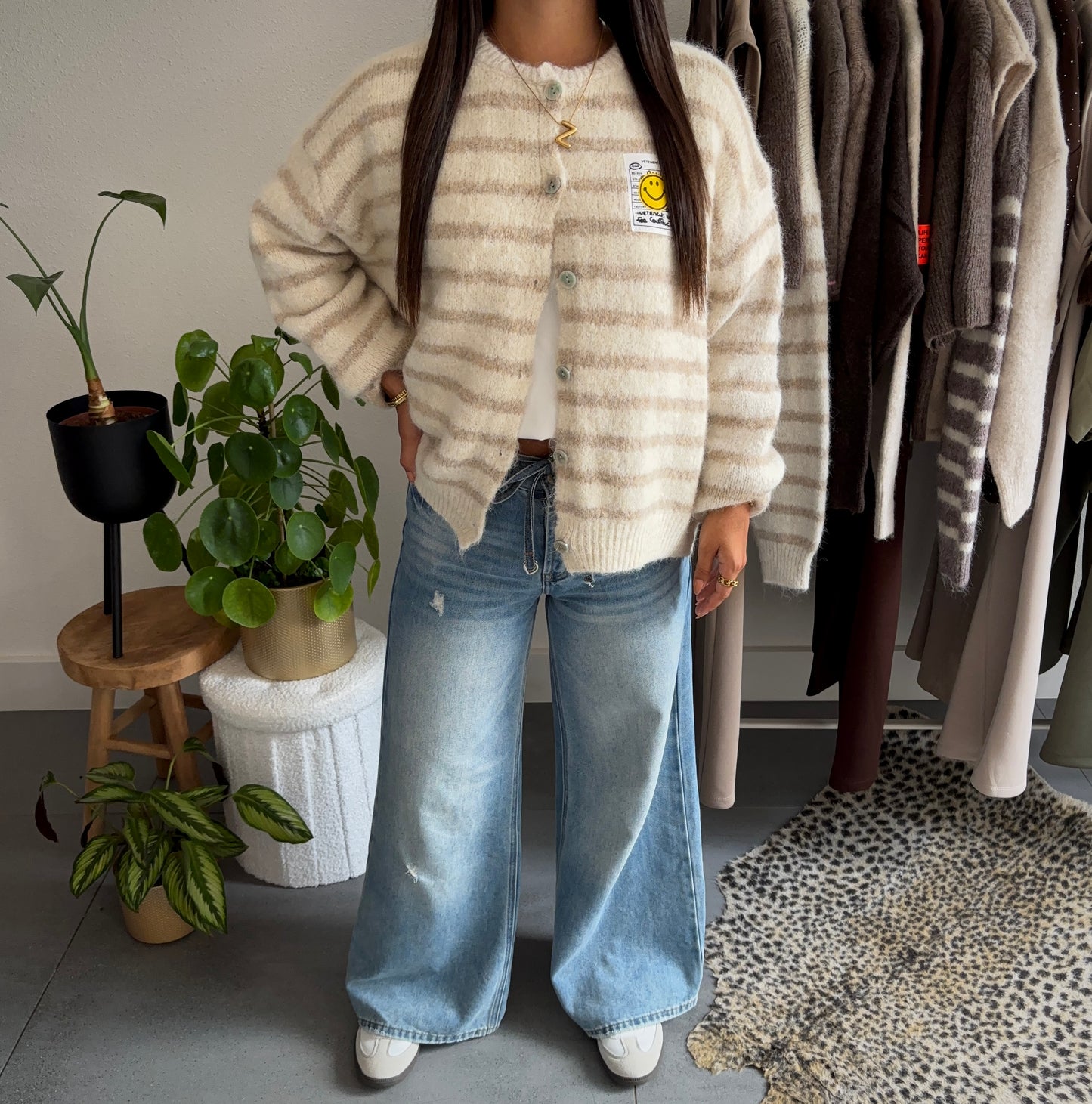 Happy stripes vest (beige)