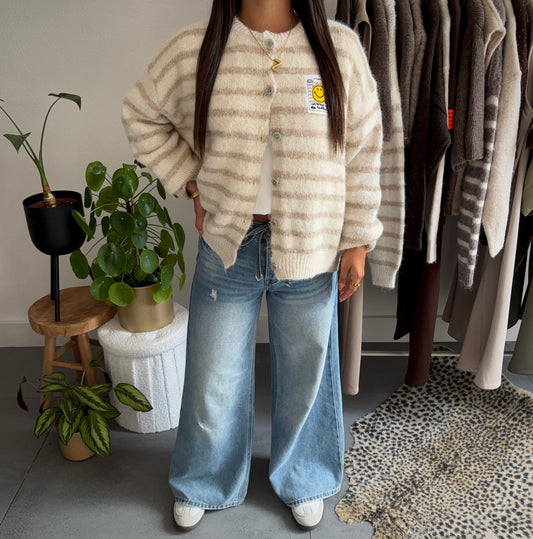 Happy stripes vest (beige)