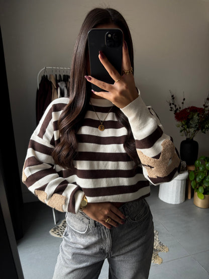 NYC varsity striped sweater