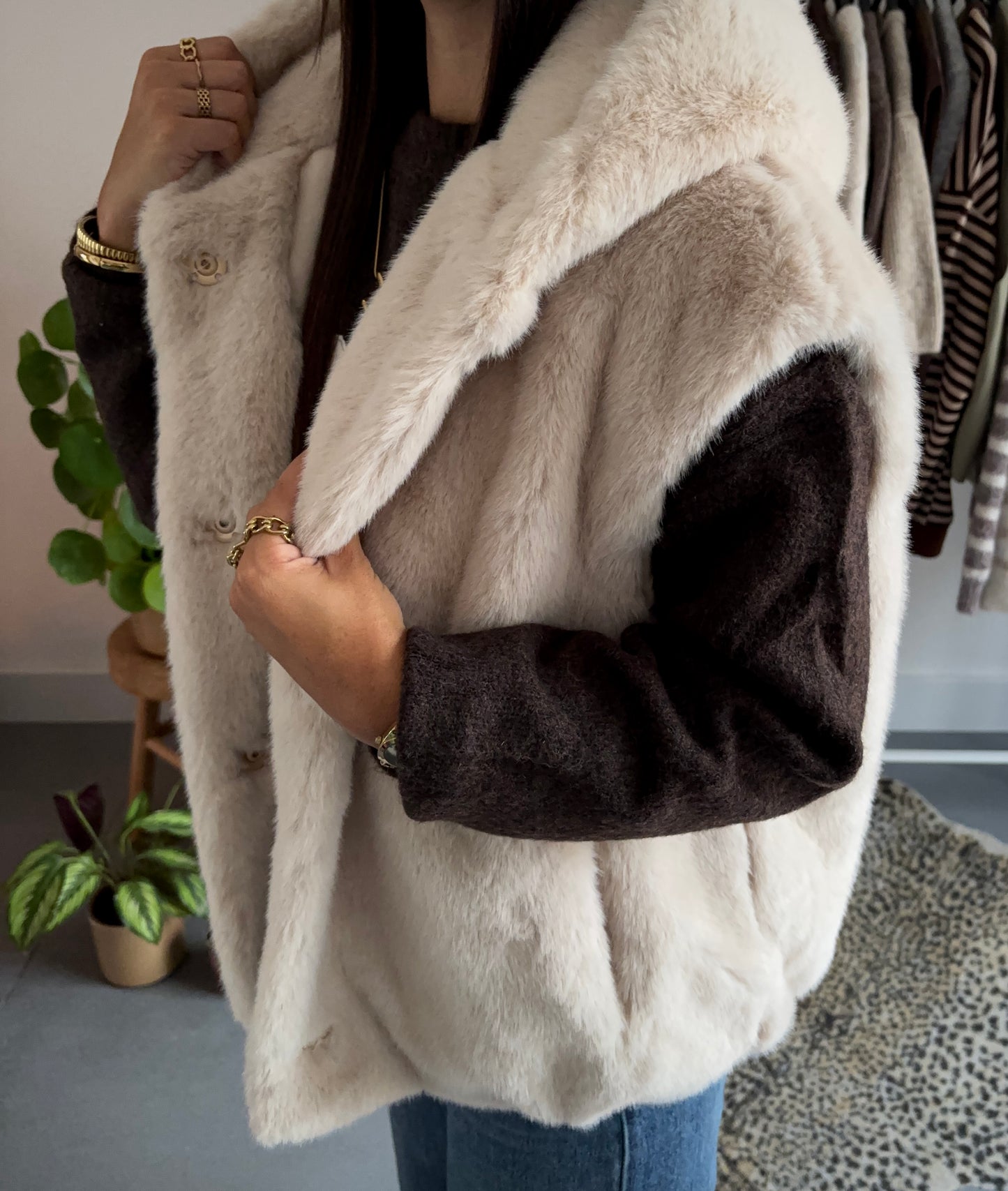 Soft elegance faux fur gilet