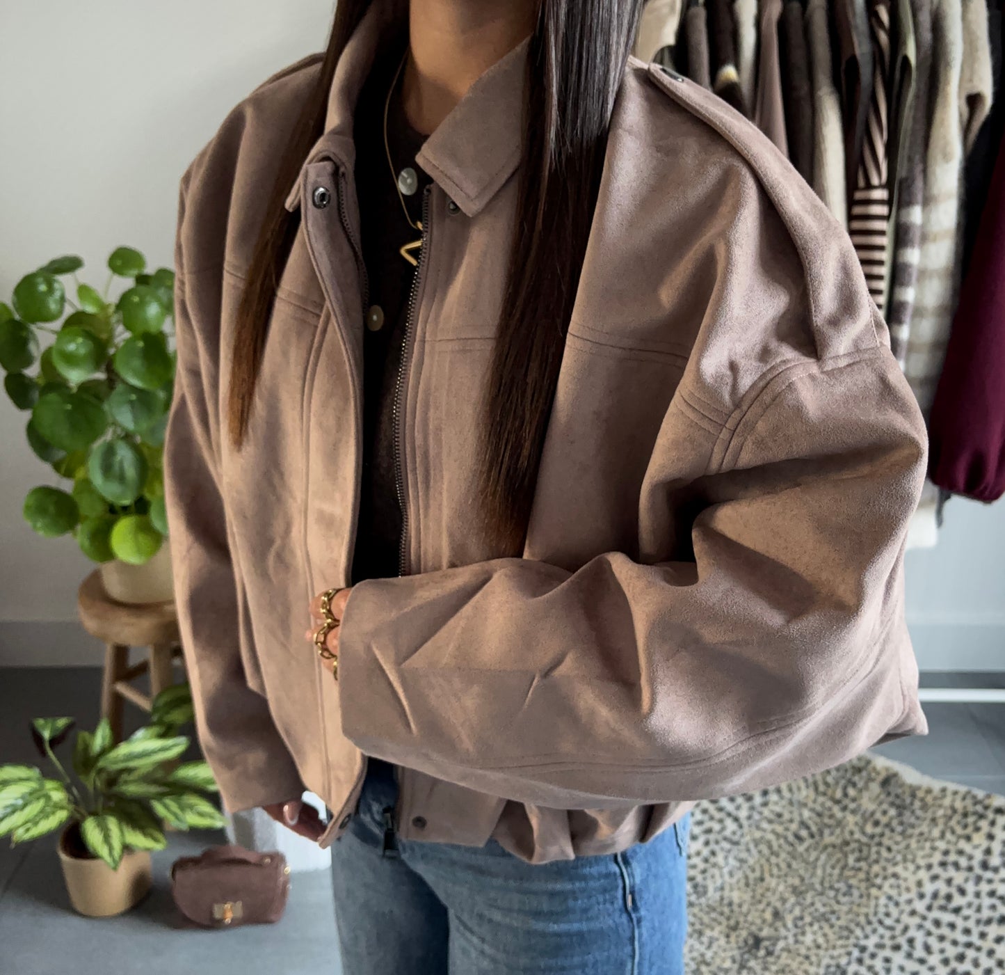 Viral suede jacket (khaki)