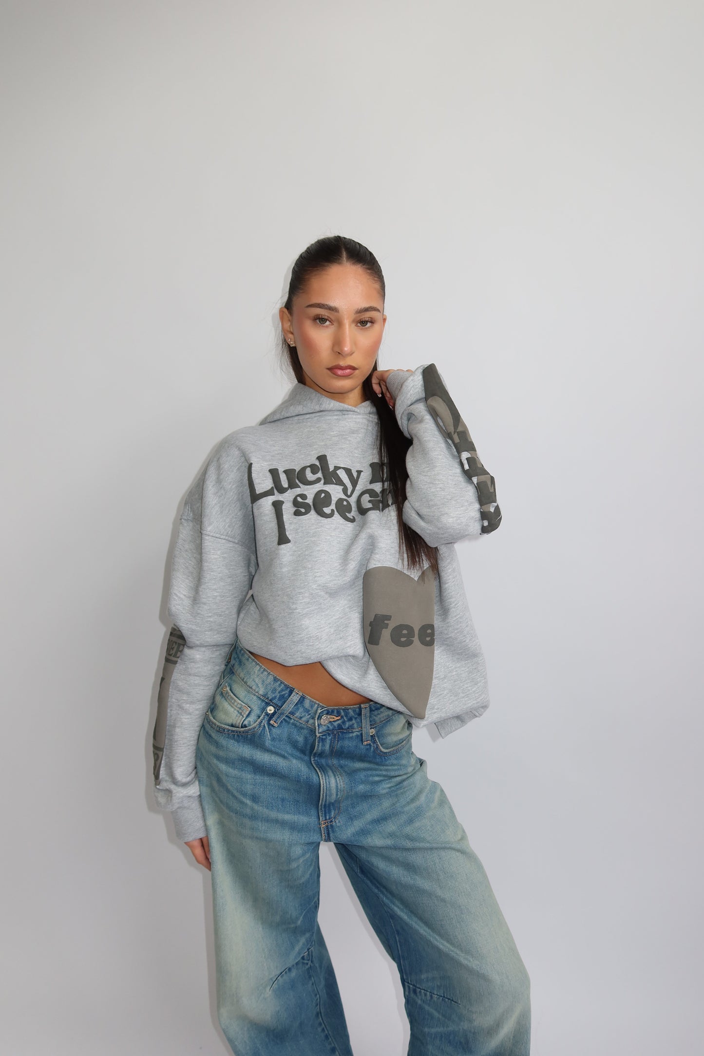 Lucky feel oversized hoodie