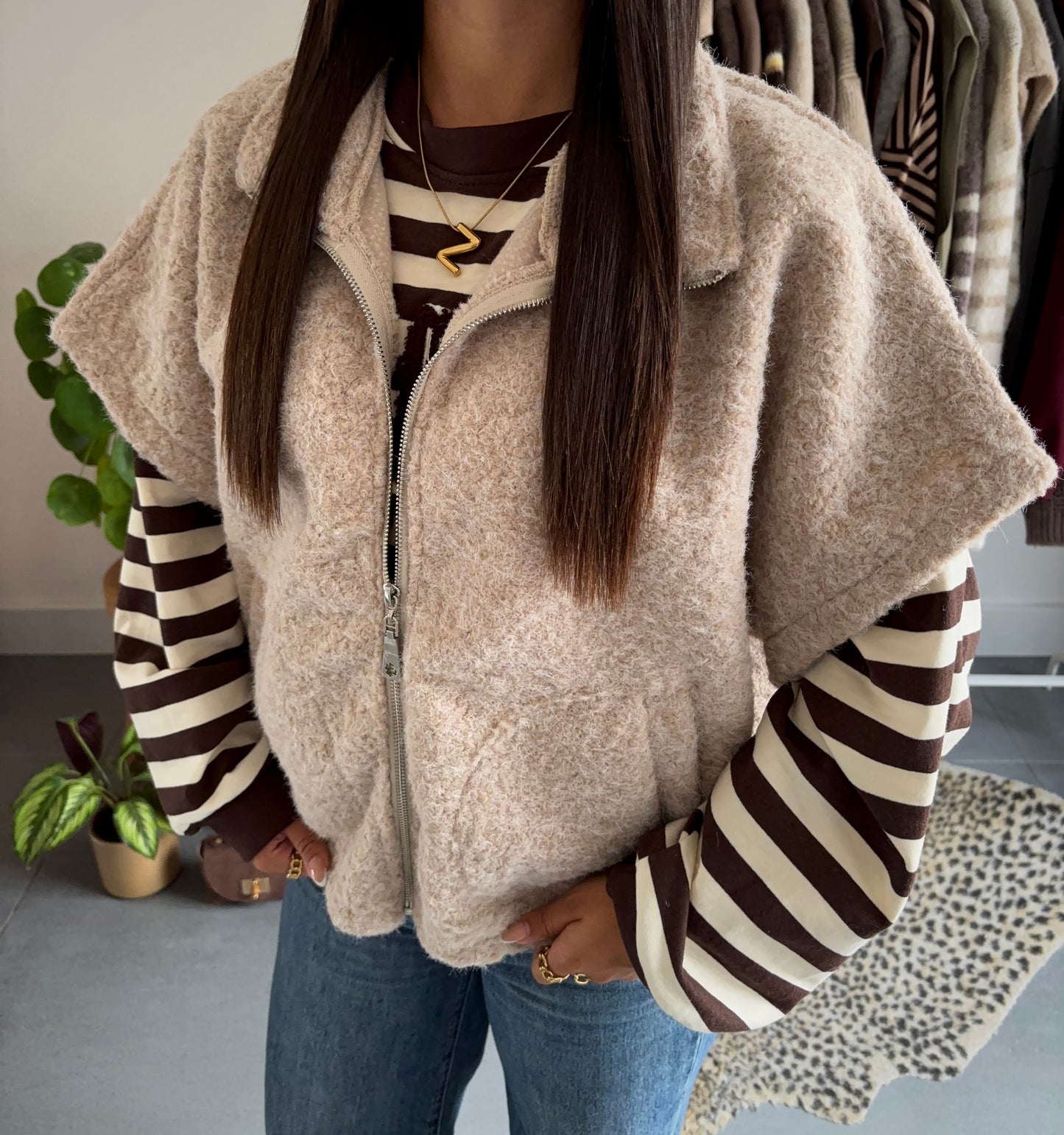 Cozy bouclé zip gilet