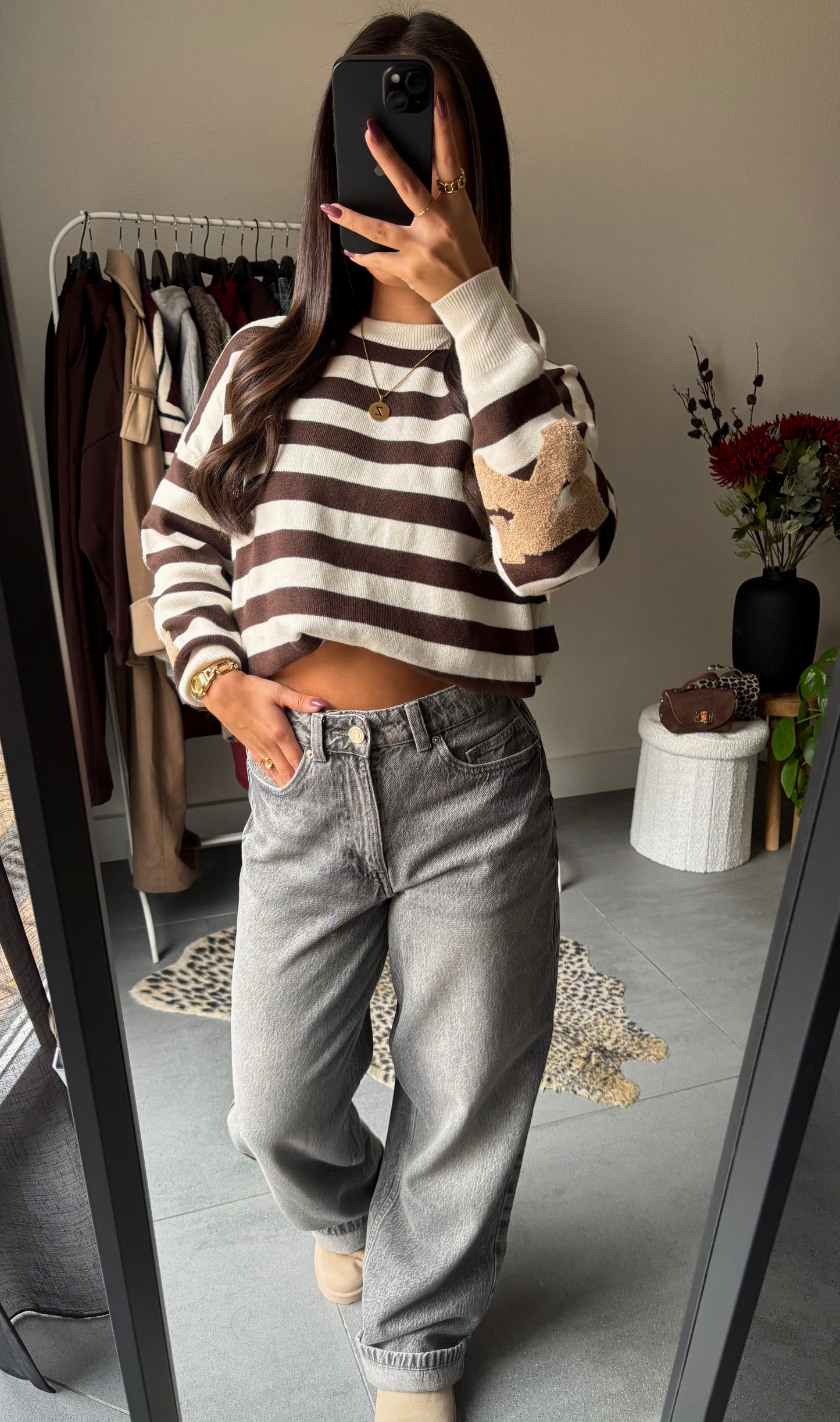 NYC varsity striped sweater