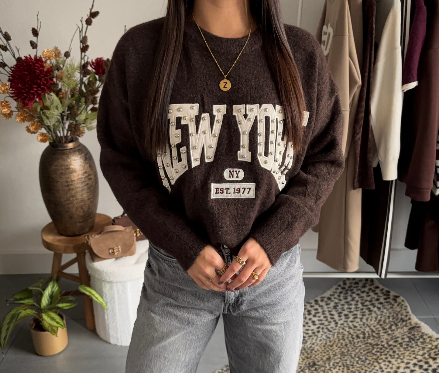 NYC heritage chocolate knit