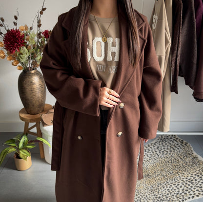 Cocoa longline coat