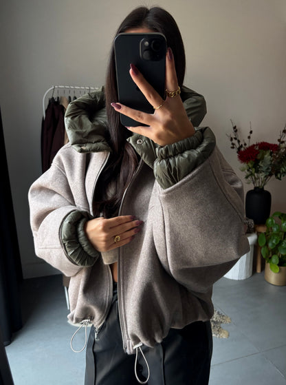 Reversible utility bomber jacket